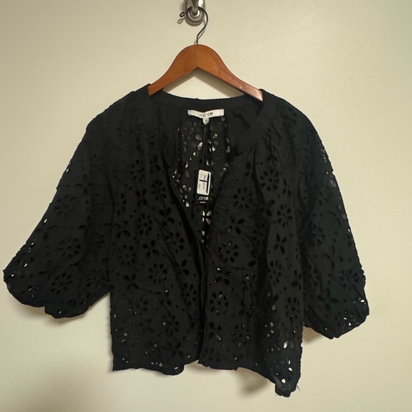 Joe's Jeans Black Eyelet Blouse - Picture 7 of 8